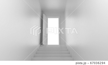 3d render door with steps in the corridor 3d render door with steps in the corridor 67036294