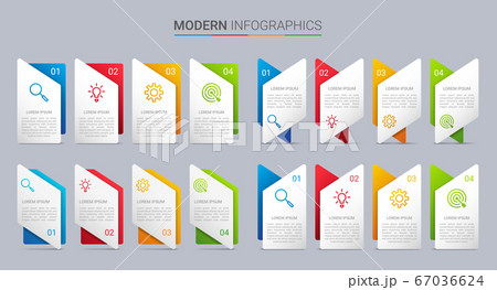 Colorful timeline infographic template with 4 steps on gray background, vector illustration Colorful timeline infographic template with 4 steps on gray background, vector illustration 67036624