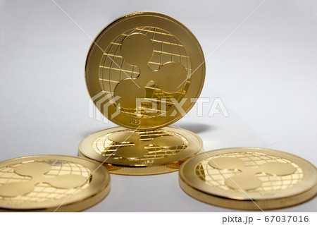 Crypto currencies riple on a white background Crypto currencies riple on a white background 67037016