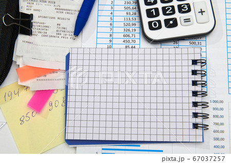 business office desk closeup - financial reports, business office desk closeup - financial reports, 67037257