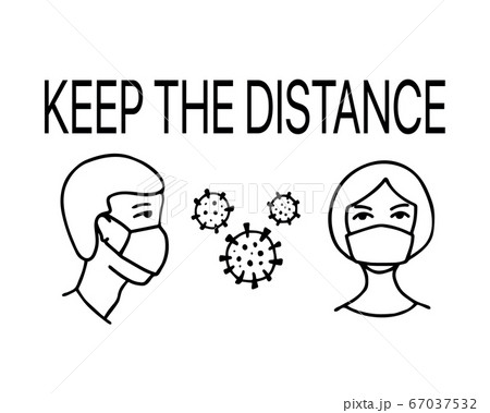 Man and woman wearing protective mask to prevent Wuhan infection.Novel coronavirus 2019-nCoV. Virus symbol.Cell microbe.†Prevention of covid. Global pandemic alert. Covid-19 outbreak.Keep the distance Man and woman wearing protective mask to prevent Wuhan infection.Novel coronavirus 2019-nCoV. Virus symbol.Cell microbe.†Prevention of covid. Global pandemic alert. Covid-19 outbreak.Keep the distance 67037532