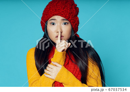 Beautiful woman of Asian appearance emotion model 67037534