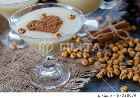 Traditional turkish drink; boza with cinnamon 67038674