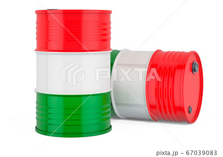 Steel drum, barrel with Hungarian flag 67039083
