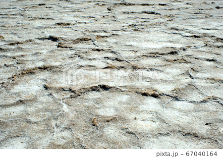 Crystallized salt in the Badwater Basin in Death Valley. 67040164
