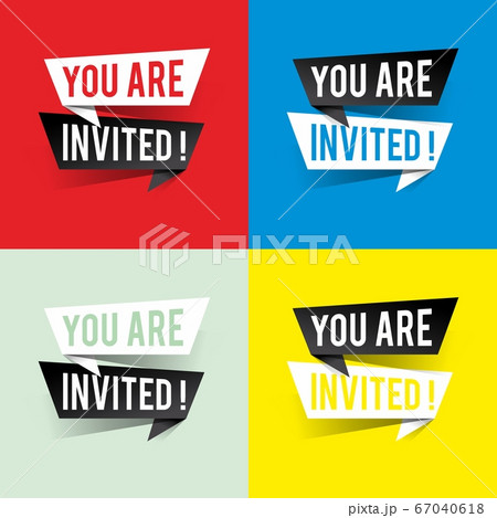 Modern design you are invited text on speech Modern design you are invited text on speech 67040618
