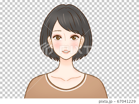 ショートカットの大人女性のイラスト素材