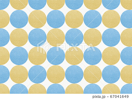 和風背景素材 和柄 水玉模様 黄と青の丸の連続のイラスト素材