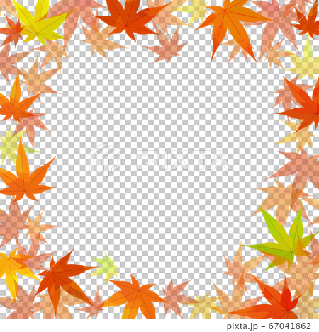 秋の背景イラスト ベクター 紅葉 フレーム のイラスト素材