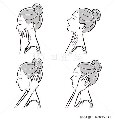 女性の横顔の表情イラスト 67045131