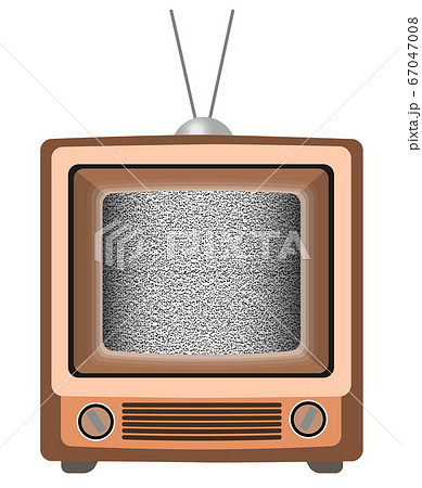 リアルでレトロな可愛いテレビのイラスト 砂嵐ノイズ画面のイラスト素材 67047008 Pixta