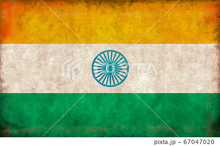 汚れた国旗イラスト インドのイラスト素材
