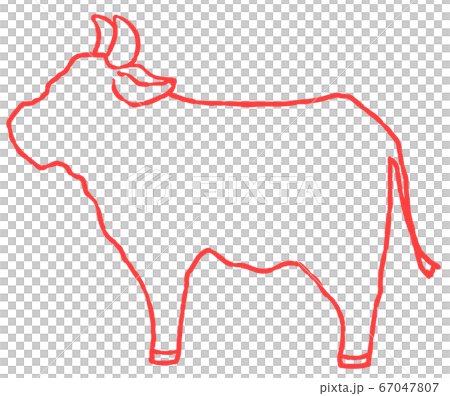 Cow line drawing (red) Cow line drawing (red) 67047807