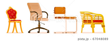Different chair collection isolated set on white 67048089