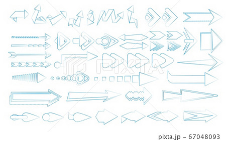 Arrow sign set. Isolated flat blue direction sign 67048093