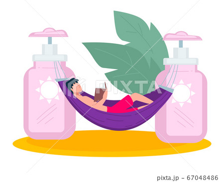 Skin care in summer, sunscreen cream for body protection Skin care in summer, sunscreen cream for body protection 67048486