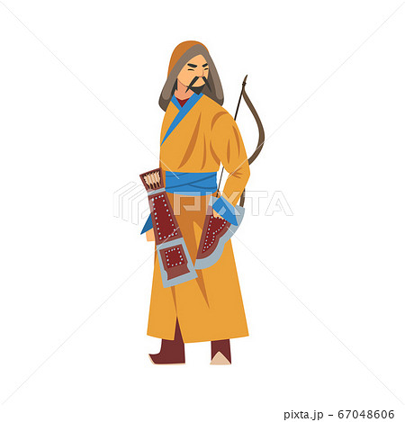 Mongol Warrior Or Hunter Central Asian のイラスト素材