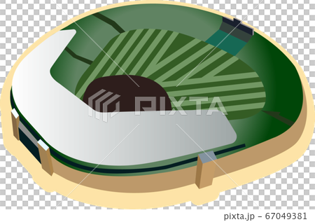 甲子園球場 俯瞰のイラスト素材