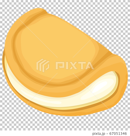 カスタードクリーム入りのワッフル 67051346