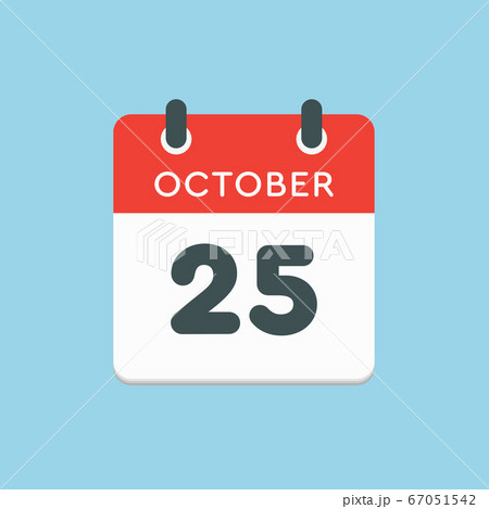 Calendar icon day 25 October, template icon date Calendar icon day 25 October, template icon date 67051542