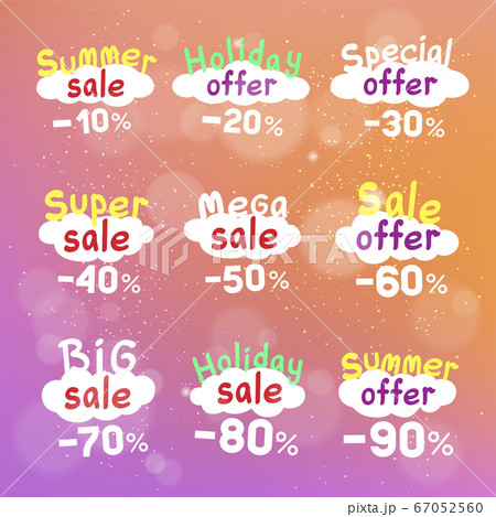 summer sale discount label set 67052560