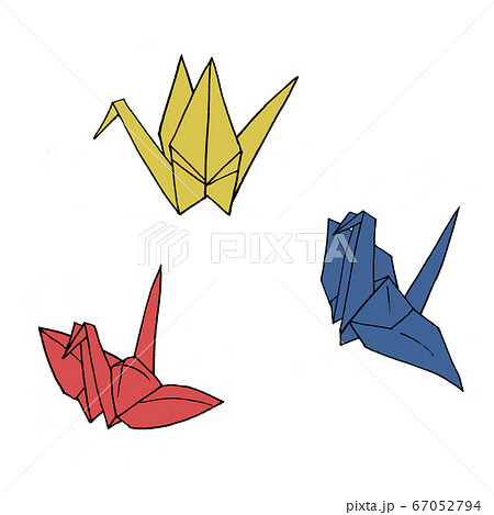 折り紙 鶴のイラスト素材