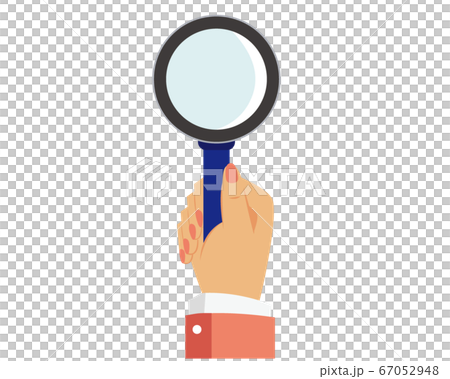 虫眼鏡を手に持ったベクターイラスト　ルーペのアイコン　 67052948
