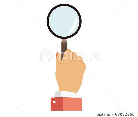 虫眼鏡を手に持ったベクターイラスト ルーペのアイコン のイラスト素材