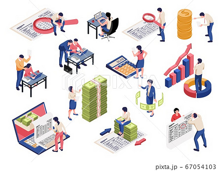 Accounting Isometric Set Accounting Isometric Set 67054103