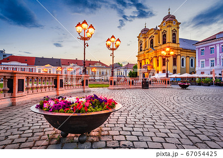 Timisoara, Romania - Union Square in Banat western Transylvania Timisoara, Romania - Union Square in Banat western Transylvania 67054425