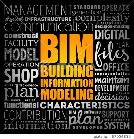 BIM - building information modeling word cloud BIM - building information modeling word cloud 67054859