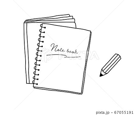 手書きのノートのイラスト 鉛筆 勉強のイラスト素材