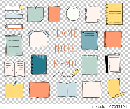 手書きのノートやメモのフレームのセット 枠 飾り おしゃれのイラスト素材 手書きのノートやメモのフレームのセット 枠 飾り おしゃれのイラスト素材