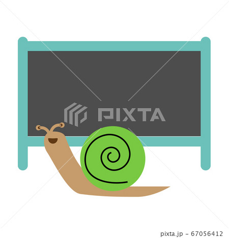 snail and blank board on white background. cute snail.  snail and blank board on white background. cute snail.  67056412