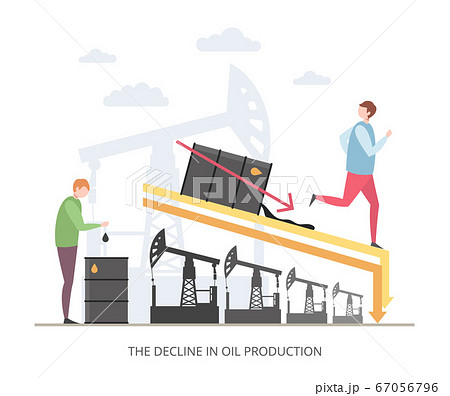 The Decline in Oil Production concept 67056796