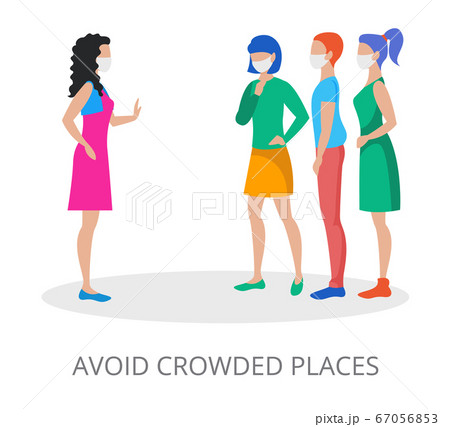 Avoid Crowded Places concept, modern flat design 67056853