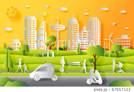 Concept of smart city with technologies of future 67057122