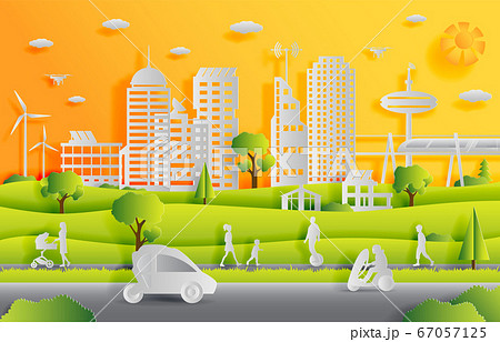 Concept of smart city with technologies of future 67057125