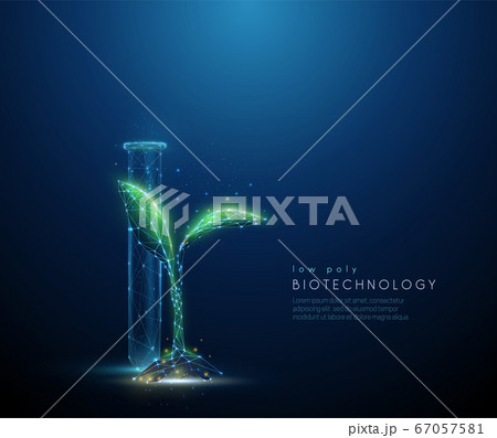 Green plant sprout and tube. Biotechnology concept Green plant sprout and tube. Biotechnology concept 67057581