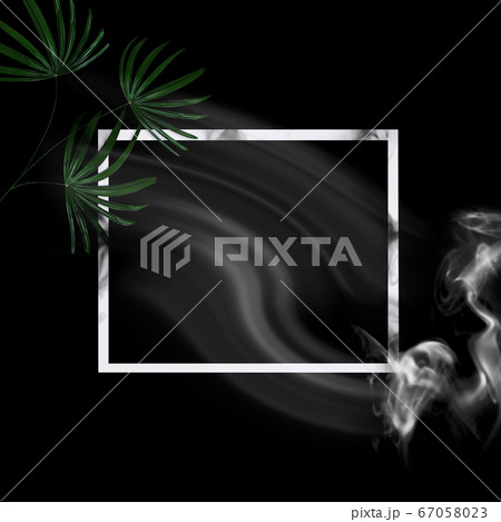 Smoke shaped ghost with white frame for Halloween 67058023
