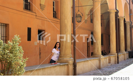 The portics in Bologna, Italy 67058105