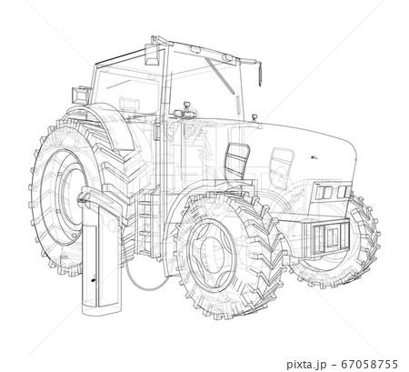 Electric Farm Tractor Charging Station Sketch Electric Farm Tractor Charging Station Sketch 67058755