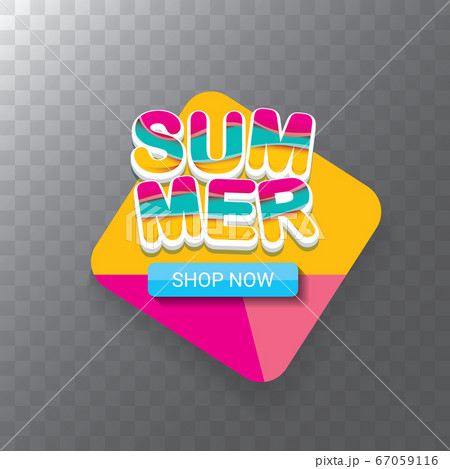 vector summer sale modern design template web banner or poster. Summer sale label with typographic text on transparent background 67059116