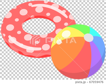 沙灘球和浮動 67059476