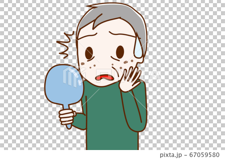 Elderly men who are shocked by stains 67059580