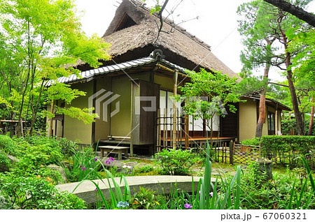 鎌倉市　一条恵観山荘と新緑に覆われた庭園 67060321