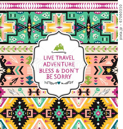 Native aztec seamless pattern. Embroidery vector design. 67060350