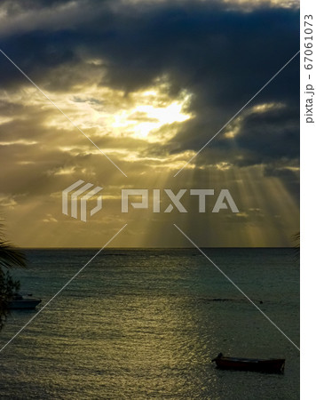 Sunset on the Indian Ocean in Grand Baie, Sunset on the Indian Ocean in Grand Baie, 67061073