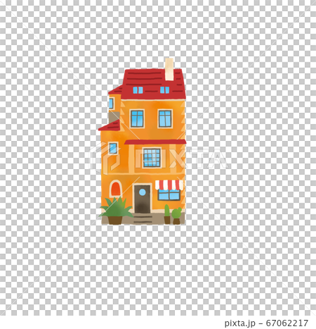 Illustration of fashionable European house Illustration of fashionable European house 67062217