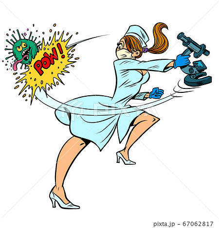 super hero nurse kills coronavirus, scientific research 67062817